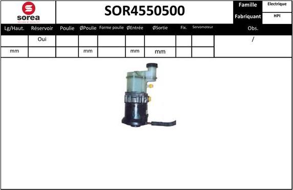 SNRA SOR4550500 - Гидравлический насос, рулевое управление, ГУР autospares.lv