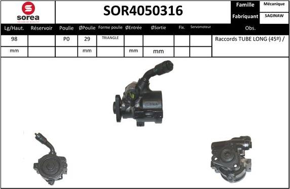 SNRA SOR4050316 - Гидравлический насос, рулевое управление, ГУР autospares.lv