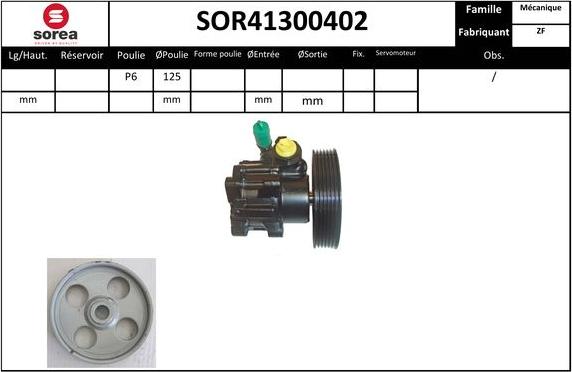 SNRA SOR41300402 - Гидравлический насос, рулевое управление, ГУР autospares.lv