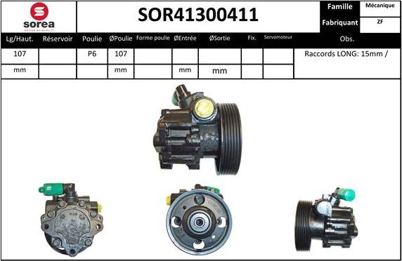 SNRA SOR41300411 - Гидравлический насос, рулевое управление, ГУР autospares.lv