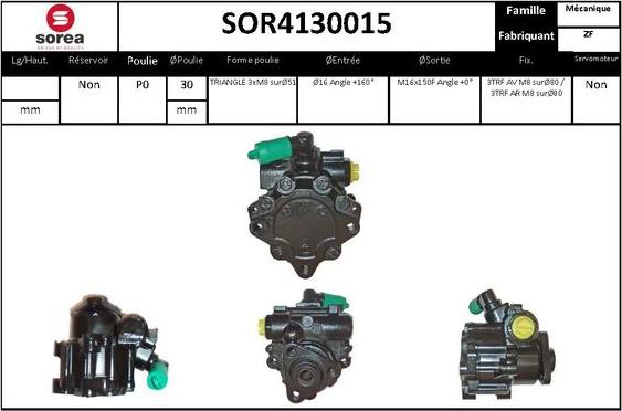 SNRA SOR4130015 - Гидравлический насос, рулевое управление, ГУР autospares.lv