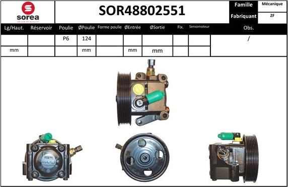 SNRA SOR48802551 - Гидравлический насос, рулевое управление, ГУР autospares.lv