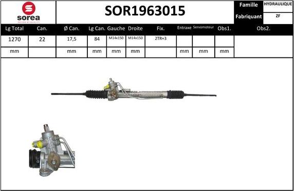 SNRA SOR1963015 - Рулевой механизм, рейка autospares.lv