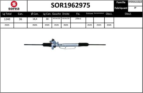 SNRA SOR1962975 - Рулевой механизм, рейка autospares.lv
