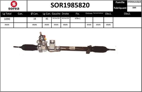 SNRA SOR1985820 - Рулевой механизм, рейка autospares.lv