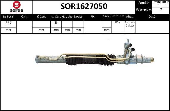 SNRA SOR1627050 - Рулевой механизм, рейка autospares.lv