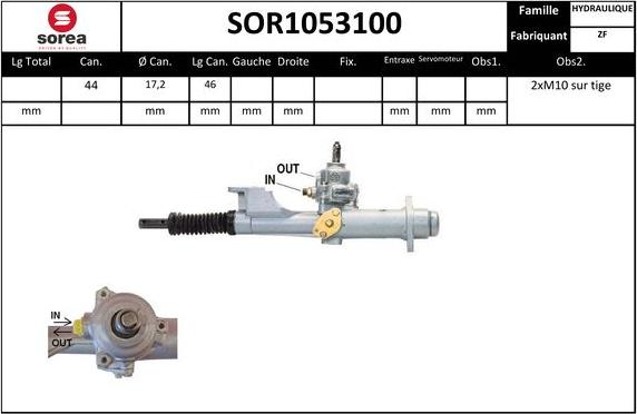 SNRA SOR1053100 - Рулевой механизм, рейка autospares.lv