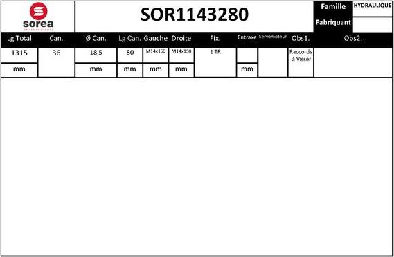 SNRA SOR1143280 - Рулевой механизм, рейка autospares.lv