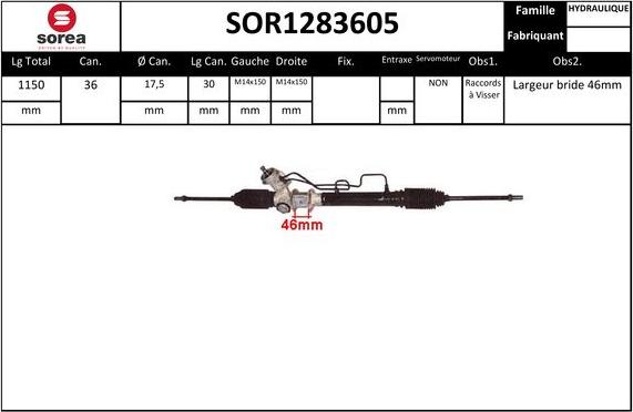 SNRA SOR1283605 - Рулевой механизм, рейка autospares.lv