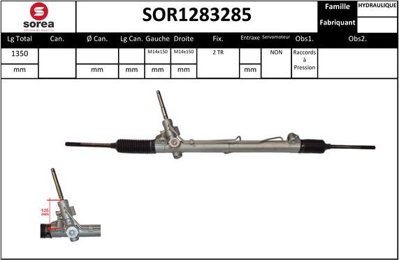 SNRA SOR1283285 - Рулевой механизм, рейка autospares.lv