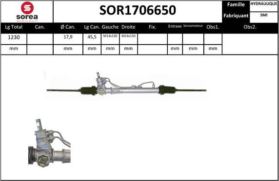 SNRA SOR1706650 - Рулевой механизм, рейка autospares.lv