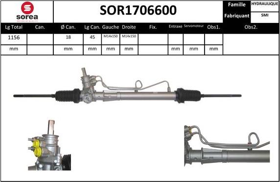 SNRA SOR1706600 - Рулевой механизм, рейка autospares.lv