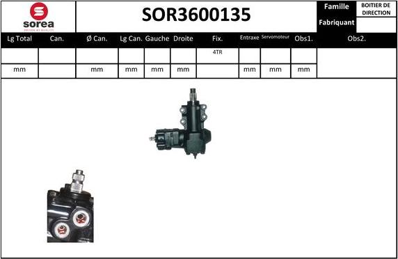 SNRA SOR3600135 - Рулевой механизм, рейка autospares.lv