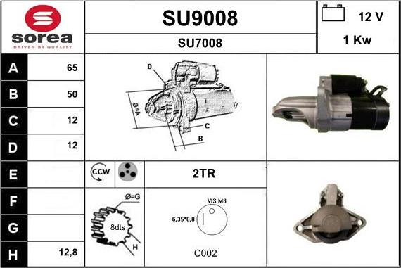 SNRA SU9008 - Стартер autospares.lv