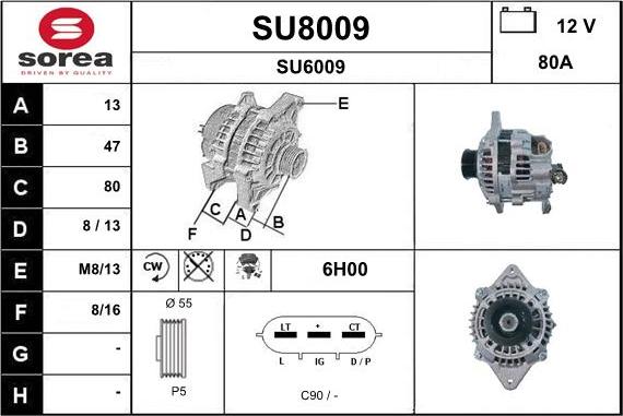 SNRA SU8009 - Генератор autospares.lv