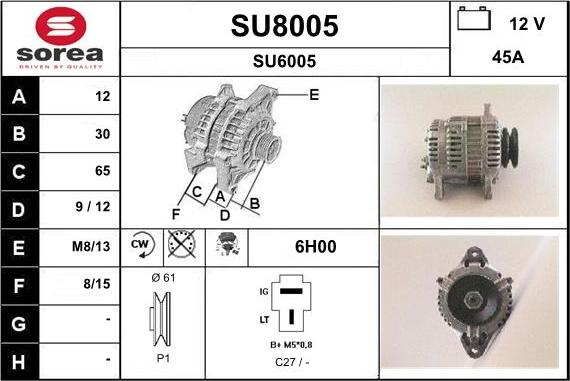 SNRA SU8005 - Генератор autospares.lv