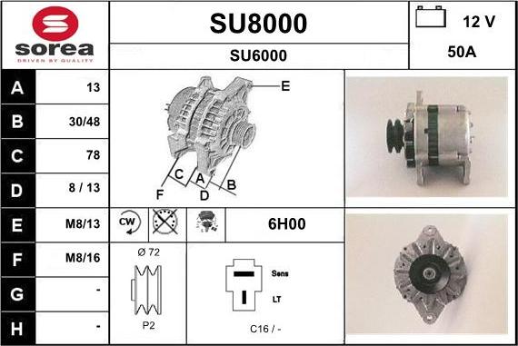 SNRA SU8000 - Генератор autospares.lv