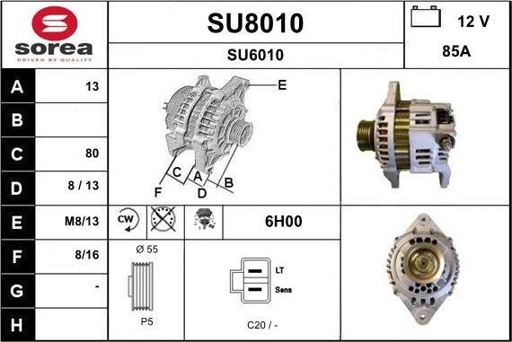 SNRA SU8010 - Генератор autospares.lv