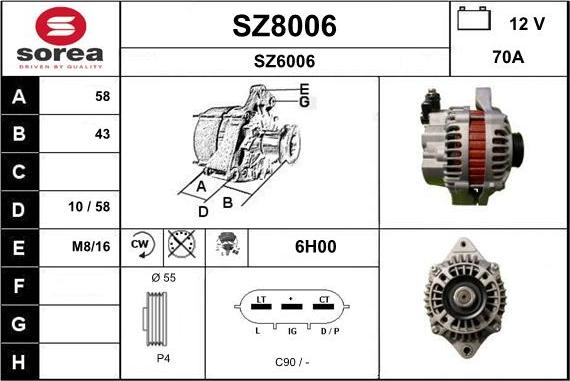 SNRA SZ8006 - Генератор autospares.lv