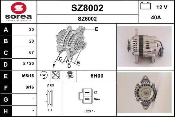 SNRA SZ8002 - Генератор autospares.lv