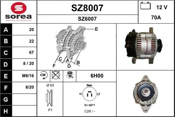 SNRA SZ8007 - Генератор autospares.lv