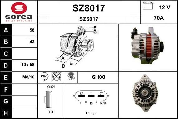 SNRA SZ8017 - Генератор autospares.lv