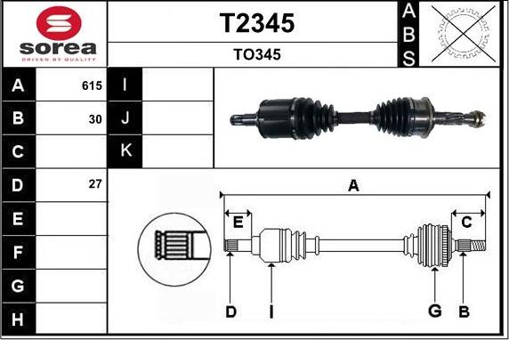 SNRA T2345 - Приводной вал autospares.lv