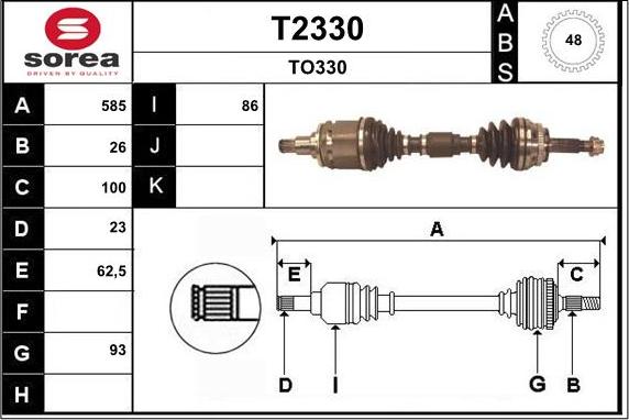 SNRA T2330 - Приводной вал autospares.lv