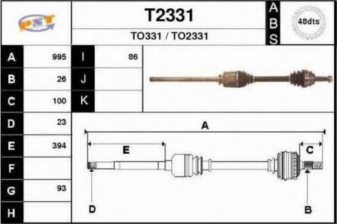 SNRA T2331 - Приводной вал autospares.lv