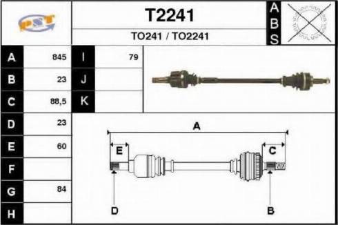 SNRA T2241 - Приводной вал autospares.lv