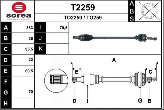 SNRA T2259 - Приводной вал autospares.lv