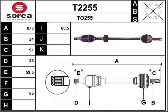 SNRA T2255 - Приводной вал autospares.lv