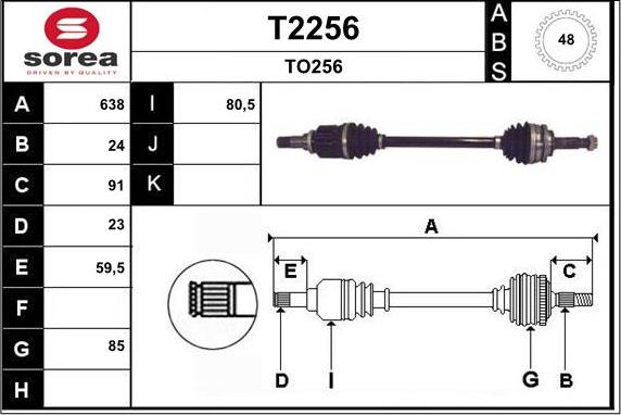 SNRA T2256 - Приводной вал autospares.lv