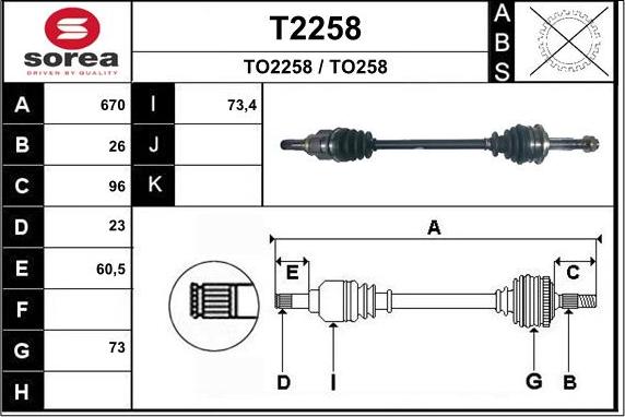 SNRA T2258 - Приводной вал autospares.lv