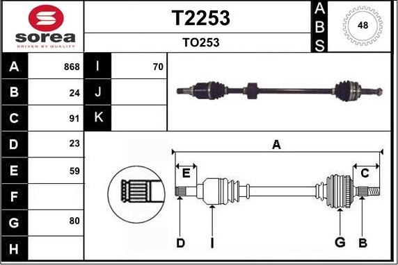 SNRA T2253 - Приводной вал autospares.lv