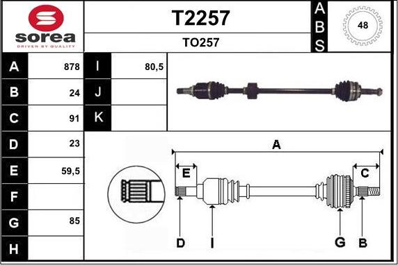 SNRA T2257 - Приводной вал autospares.lv