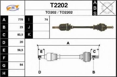 SNRA T2202 - Приводной вал autospares.lv