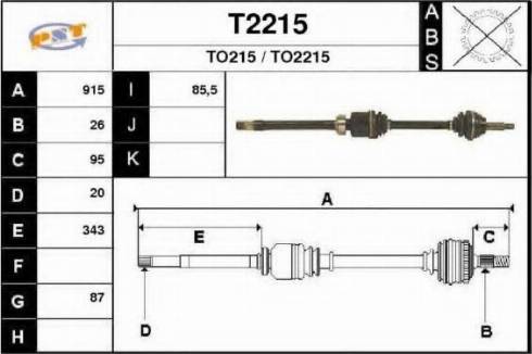 SNRA T2215 - Приводной вал autospares.lv