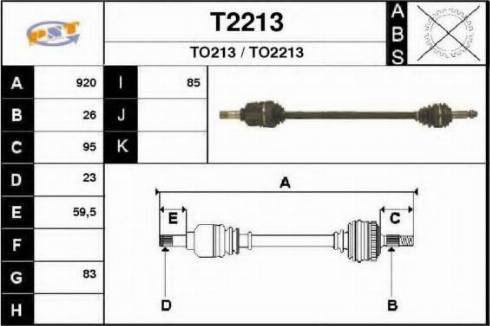 SNRA T2213 - Приводной вал autospares.lv