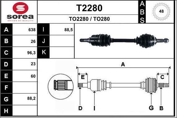 SNRA T2280 - Приводной вал autospares.lv