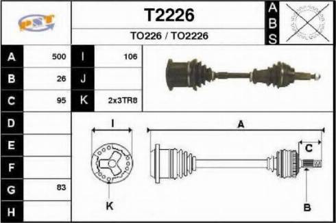 SNRA T2226 - Приводной вал autospares.lv