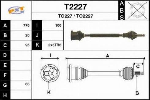 SNRA T2227 - Приводной вал autospares.lv