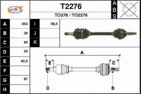 SNRA T2276 - Приводной вал autospares.lv