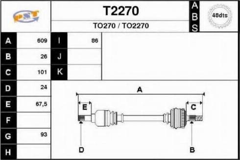 SNRA T2270 - Приводной вал autospares.lv