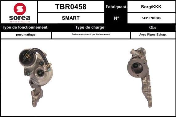 SNRA TBR0458 - Турбина, компрессор autospares.lv