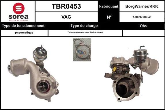 SNRA TBR0453 - Турбина, компрессор autospares.lv