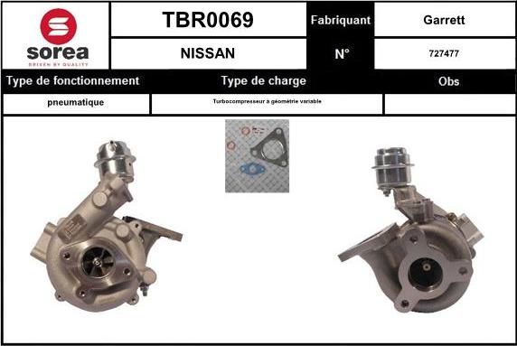 SNRA TBR0069 - Турбина, компрессор autospares.lv