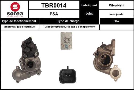 SNRA TBR0014 - Турбина, компрессор autospares.lv