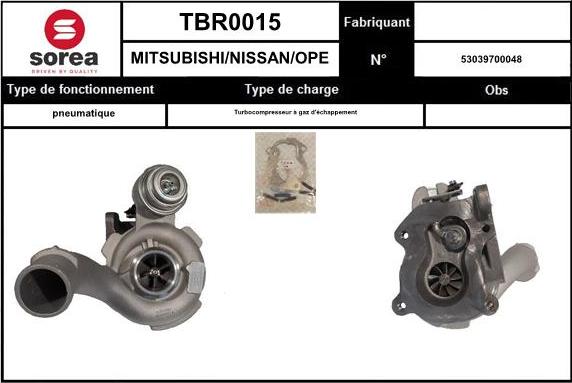 SNRA TBR0015 - Турбина, компрессор autospares.lv