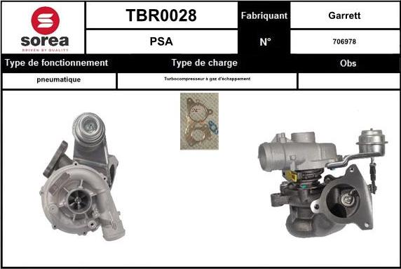 SNRA TBR0028 - Турбина, компрессор autospares.lv